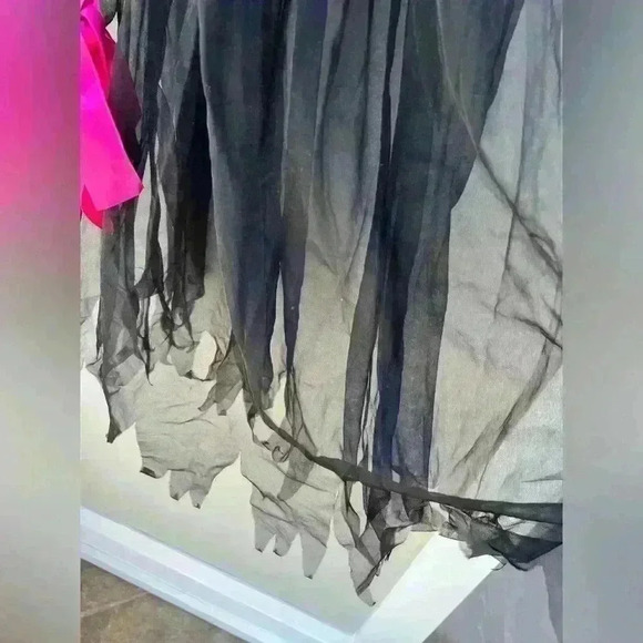 Gothic Spider Web Dress Purple Black Mesh | Halloween Costume Cosplay Emo Grun - Picture 5 of 11